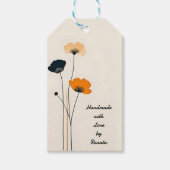 Minimalistisch-Gelbschwarz-Orange-Blume Geschenkanhänger (Vorderseite)