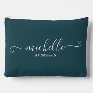 Minimalistisch Gemstone Green Personalisiert Bride Zubehörtasche
