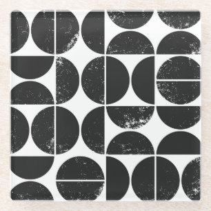 Minimalistisch geometrisch: Skandinavische Halbkre Glasuntersetzer