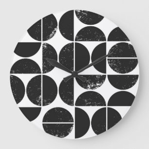 Minimalistisch geometrisch: Skandinavische Halbkre Große Wanduhr