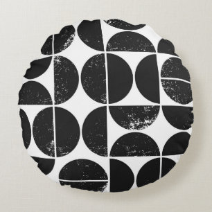 Minimalistisch geometrisch: Skandinavische Halbkre Rundes Kissen