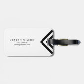 Minimalistisch geometrisch weiß und schwarz gepäckanhänger (Rückseite horizontal)