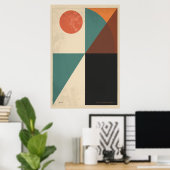 Minimalistisch geometrische Abstrakte Vektorgrafik Poster (Heimbüro)