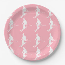 Minimalistisch geometrische Skifahrer Winter Pink 