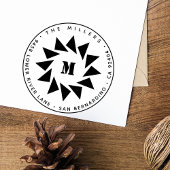 Minimalistisch Geometrische Sun Monogram-Rücksende Permastempel