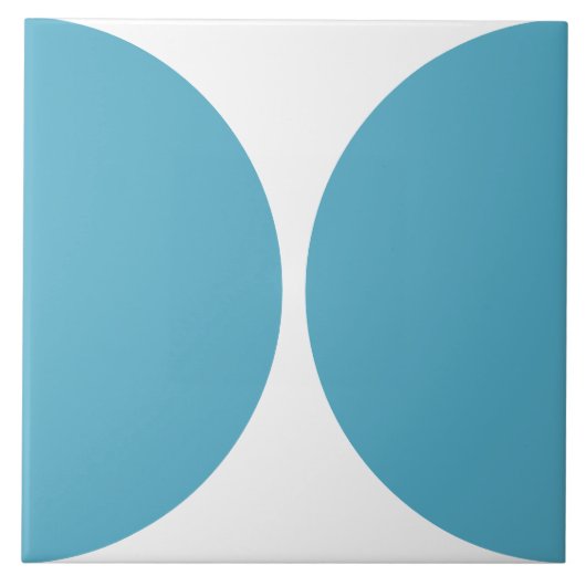 Minimalistisch Geometrischer Kreis aquamarin blau Fliese (Vorderseite)