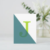 Minimalistisch Geometrisches Monogramm Postkarte (Stehend Vorderseite)