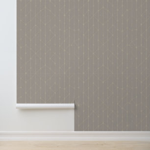Minimalistisch geometrisches Sternmuster auf Taupe Tapete