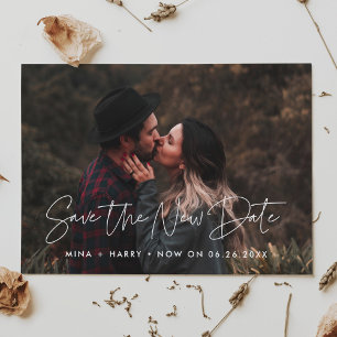 Minimalistisch Gerettet das neue Datum Hochzeit Up Ankündigung