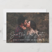 Minimalistisch Gerettet das neue Datum Hochzeit Up Ankündigung (Vorderseite)