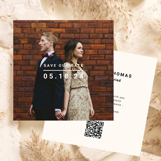 Minimalistisch Gerettet Foto Save The Date