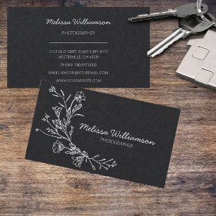 Minimalistisch gesammelte Blume Visitenkarte
