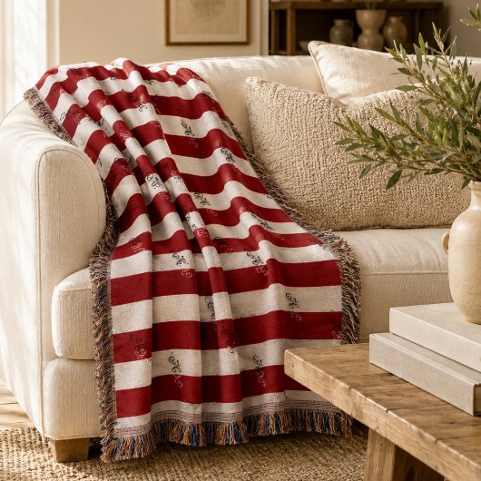 Minimalistisch gestreifte moderne Jacquard-Sondera Decke
