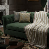 Minimalistisch gestreifte moderne Jacquard-Sondera Decke