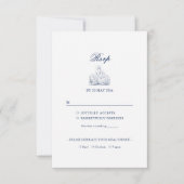 Minimalistisch gezeichnete Bridal Bouquet Optionen RSVP Karte (Vorderseite)