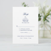 Minimalistisch gezeichnete Bridal Bouquet Optionen RSVP Karte (Stehend Vorderseite)