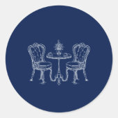 Minimalistisch gezeichnete Hochzeitsnacht Runder Aufkleber (Vorderseite)