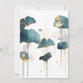 Minimalistisch Ginkgo Lotus Zen Line Ankündigung (Vorderseite)