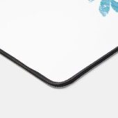 Minimalistisch Girl Boss Blue Floral Monogramm Schreibtischunterlage (Ecke)