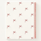 Minimalistisch Girly Coquette Bow Spiral Notizblock (Rückseite)