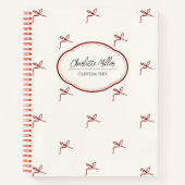 Minimalistisch Girly Coquette Bow Spiral Notizblock (Vorderseite)