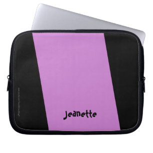 Minimalistisch Girly Fuschia und Black, Name, Comp Laptopschutzhülle
