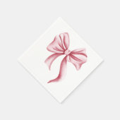 Minimalistisch Girly Pink Bow Party Serviette (Ecke)