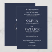 Minimalistisch Glam Wedding Einladung (Vorne/Hinten)