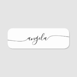 Minimalistisch Glam zentriertes Signaturskript Namensschild