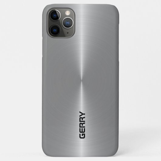 Minimalistisch glänzend metallisch silbergrau Case-Mate iPhone hülle (Rückseite)