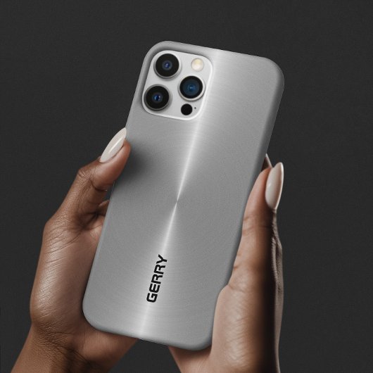 Minimalistisch glänzend metallisch silbergrau Case-Mate iPhone hülle