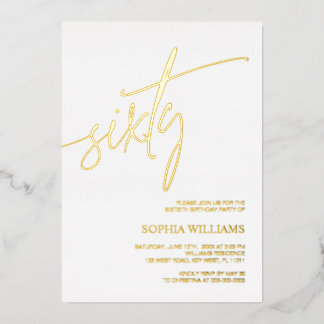 Minimalistisch Gold 60. Geburtstag Einladung