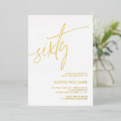 Minimalistisch Gold 60. Geburtstag Einladung (Stehend vorne)
