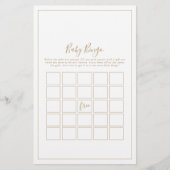 Minimalistisch Gold Baby Bingo Game Flyer (Vorne)
