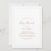 Minimalistisch Gold Baby Brunch Einladung (Vorderseite)