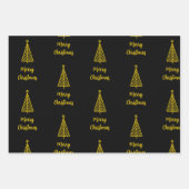 Minimalistisch Gold Black Frohe Weihnachten Geschenkpapier Set (Vorderseite)
