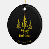Minimalistisch Gold Black Frohe Weihnachten Keramik Ornament (Links)