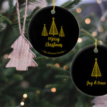Minimalistisch Gold Black Frohe Weihnachten
