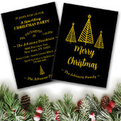 Minimalistisch Gold Black Frohe Weihnachts-Party Einladung