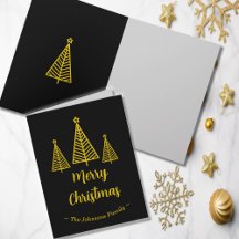Minimalistisch Gold Black Frohe Weihnachtsgrüße