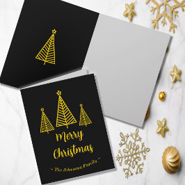 Minimalistisch Gold Black Frohe Weihnachtsgrüße Karte