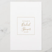 Minimalistisch Gold Bridal Bingo Game Flyer (Hinten)