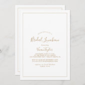 Minimalistisch Gold Bridal Luncheon Einladung (Vorne/Hinten)