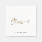 Minimalistisch Gold Cheers Polterabend Napkins Serviette (Vorderseite)