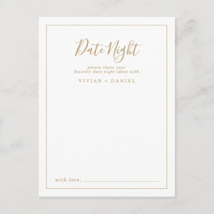 Minimalistisch Gold Date Night Ideenkarten Postkarte