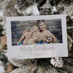 Minimalistisch Gold Frohe Weihnachten Horizontal F
