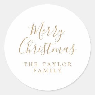 Minimalistisch Gold Frohe Weihnachtsgeschenke Runder Aufkleber