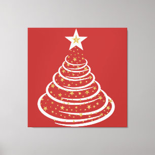 Minimalistisch Gold Glitzer Weihnachtsbaumen Leinwanddruck