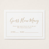Minimalistisch Gold Guess Wie viele Kisses Game (Vorderseite)