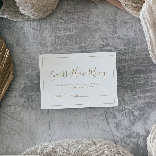 Minimalistisch Gold Guess Wie viele Kisses Game